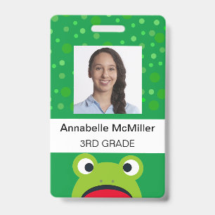 Frog Green Wild Teacher Badge