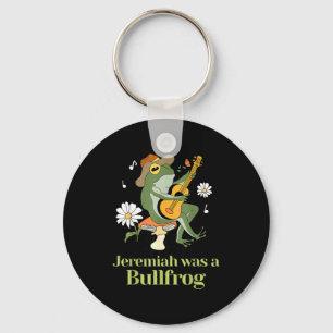 Frog Guitar-jeremiah Was Bullfrog Funny Saying Keychain
