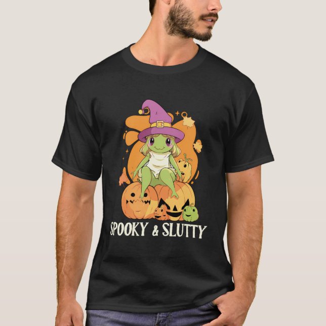 Frog Halloween Costume Spooky Trick Or Treat Scary T-Shirt (Front)