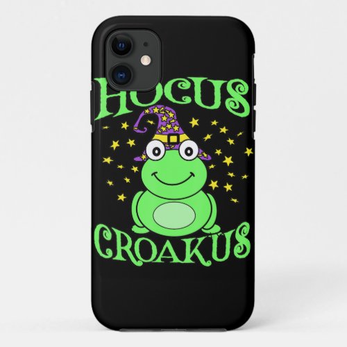 Frog  Halloween Frog Witch Hat Hokus Croakus iPhone 11 Case