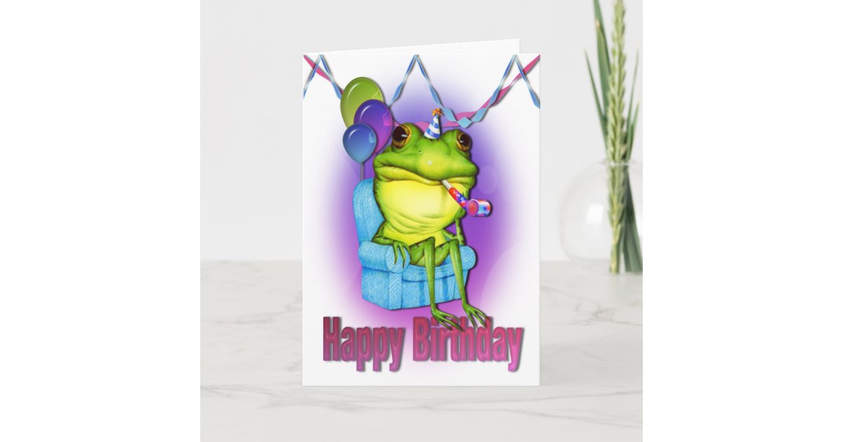 Frog Happy Birthday Card | Zazzle