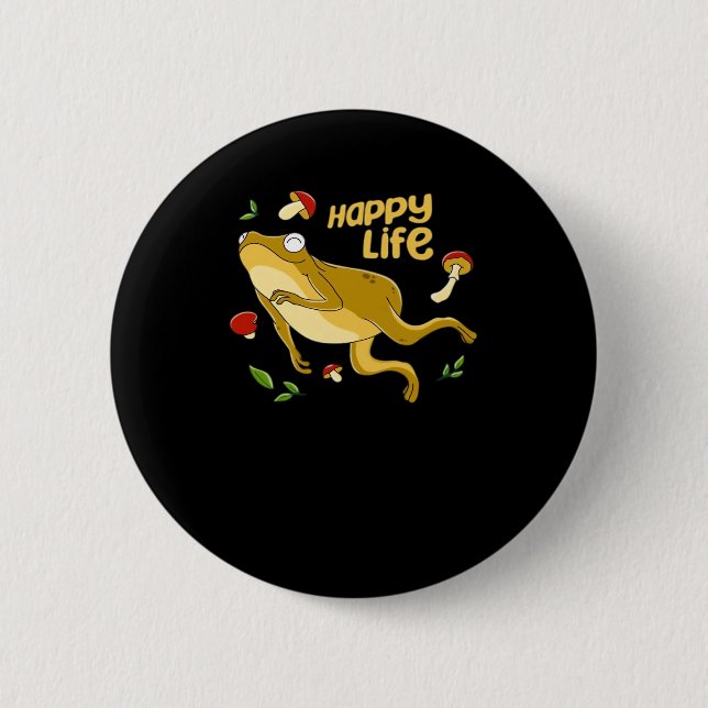 Frog Happy Essential Minimal Design Button (Front)