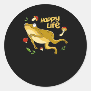 Frog Happy Essential Minimal Design Classic Round Sticker