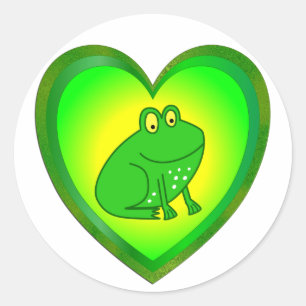 Frog Heart Classic Round Sticker