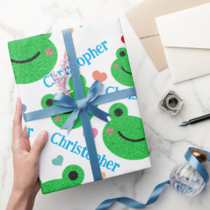 Frog & Heart Pattern Funny Life Wrapping Paper