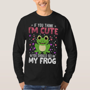 Frog Heart Valentine's Day Animal For Womens Kids T-Shirt
