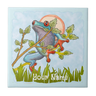 Frog Hiding Ceramic Tile