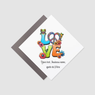 Frog Hippie Boho Peace Groovy Personalize Custom Car Magnet