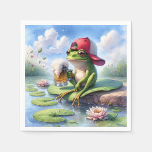 Frog Holding a Mug of Beer Napkins
