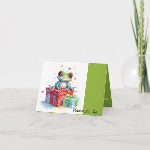 Frog Holiday Birthday Invitation