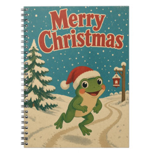 Frog Holiday Path Animal Christmas Notebook
