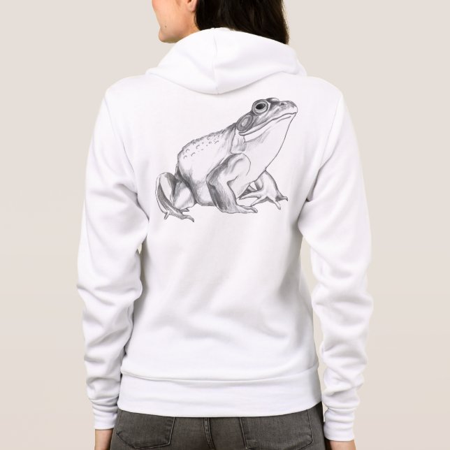 Frog Hoodie Bullfrog Art Women's Hooded Jogger (Back)