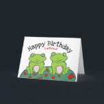 Frog husband birthday day card<br><div class="desc">Personalized frog husband birthday card.  
A cute and fun way for a wife to congratulate her husband on his special day special day.  
To customize the names and messages shown on the inside and outside of the card,  click personalize.</div>