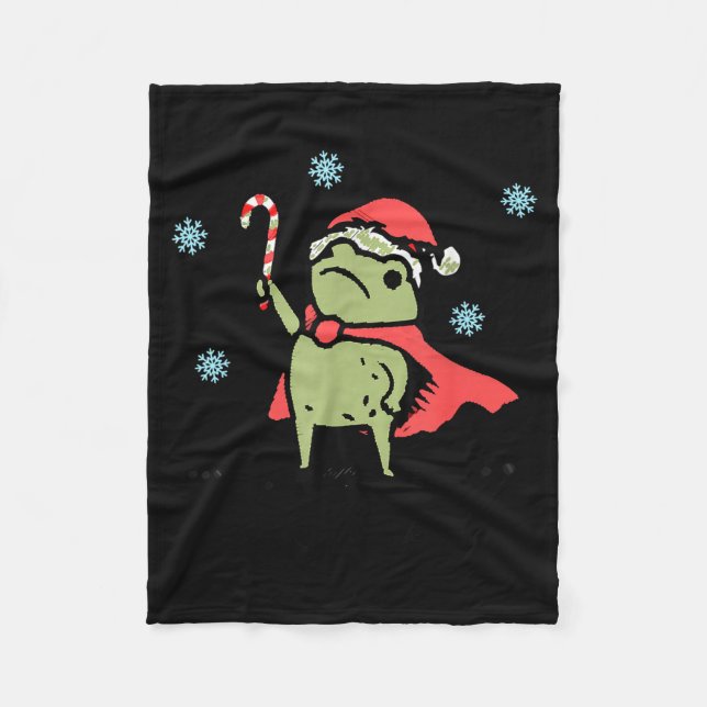 Frog Huzzah Frog Knight Funny Sword Meme Quote Chr Fleece Blanket (Front)