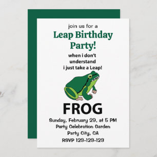 Frog I Just Take A Leap Frog Birthday Invitation