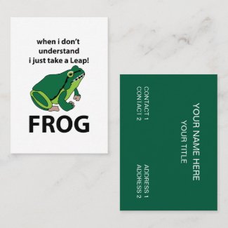 Frog  I Just Take A Leap Frog