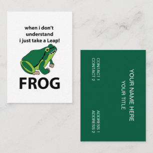 Frog I Just Take A Leap Frog Business Card