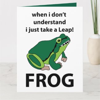 Frog  I Just Take A Leap Frog