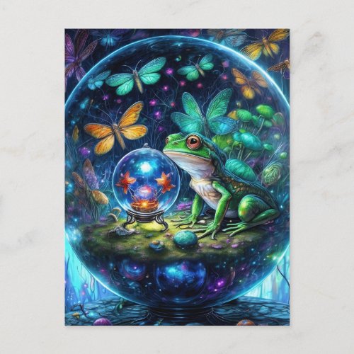 Frog in a Gazing Ball with a Gazing Ball Postcard