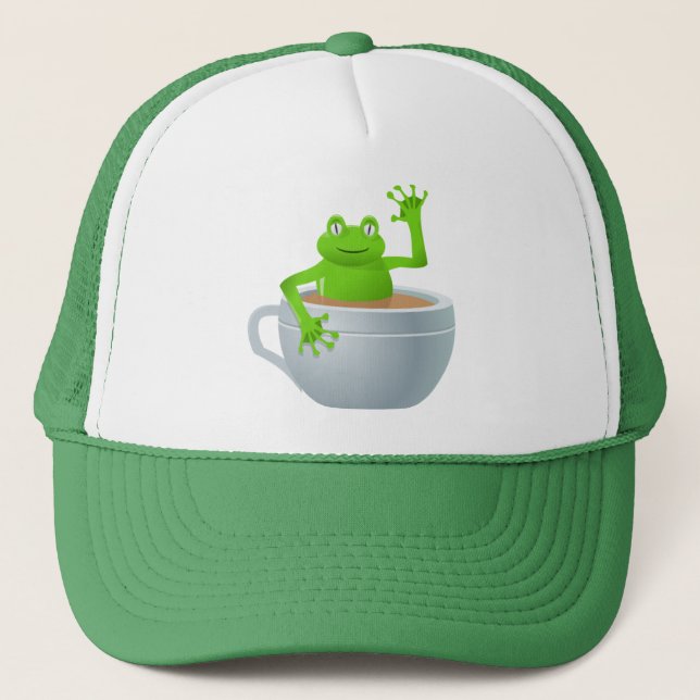 Frog in a Tea Trucker Hat (Front)