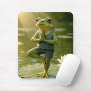 Frog In a Yoga Tree Pose Mouse Pad