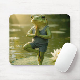Frog In a Yoga Tree Pose Mouse Pad