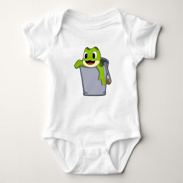 Frog in Bucket Baby Bodysuit (Front)