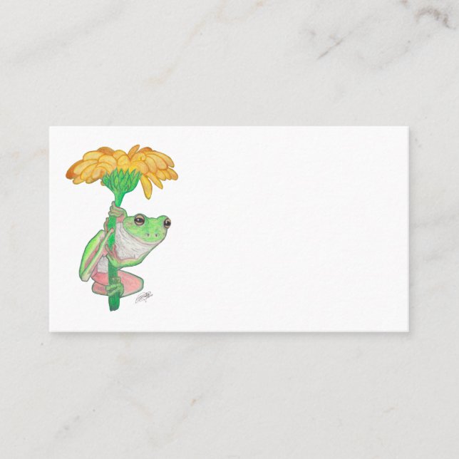 FROG IN FLOWER UNDER THE RAIN BUSINESS CARD (Front)