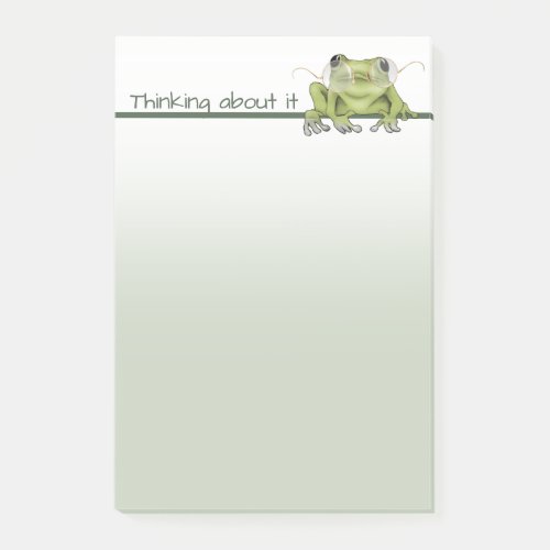 Frog in Glasses Is Thinking About It Post_it Notes