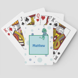 Frog in Jeans, Birthday, Polka Dots Poker Cards