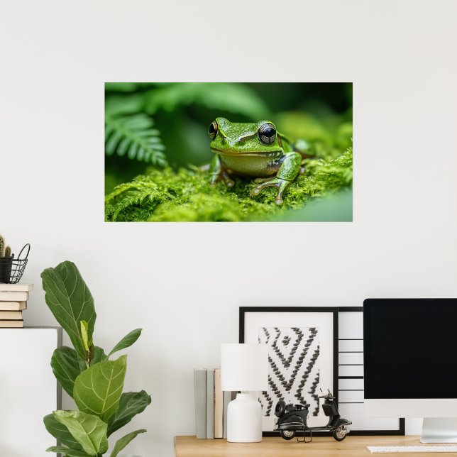 frog in new forest mossy undergrowth  poster (Home Office)