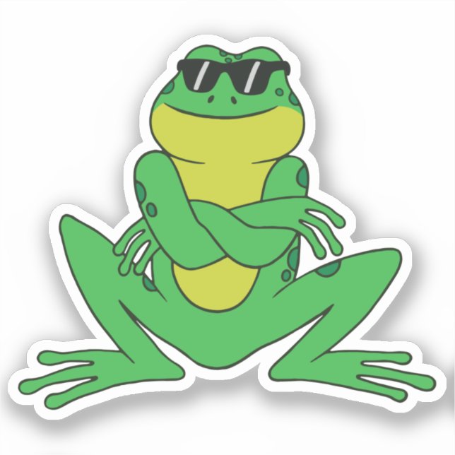 Frog in Sunglasses Funny proud animal Sticker (Front)
