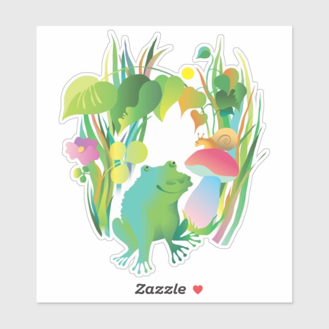Frog in the grass sticker (Sheet)
