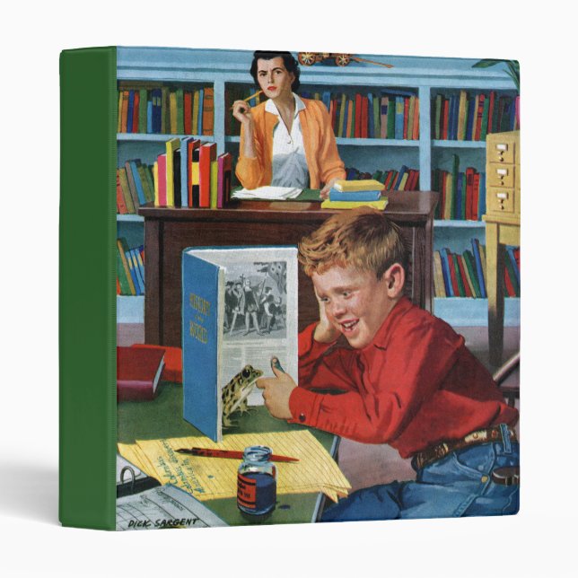 Frog in the Library 3 Ring Binder (Front/Spine)