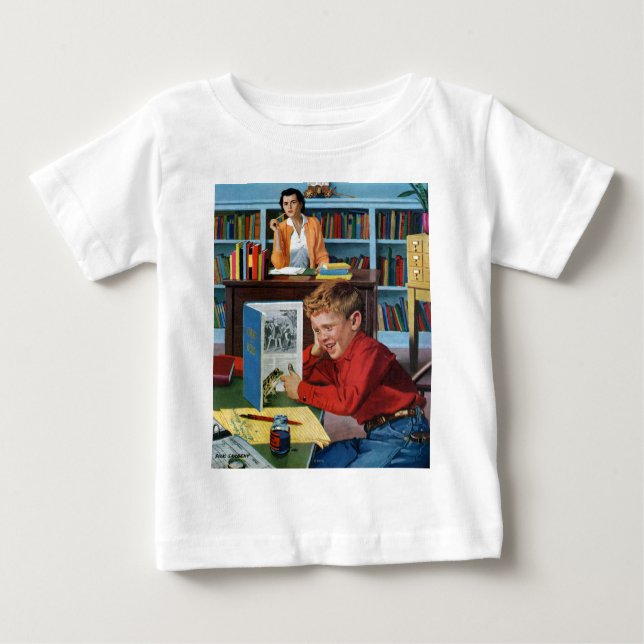 Frog in the Library Baby T-Shirt (Front)
