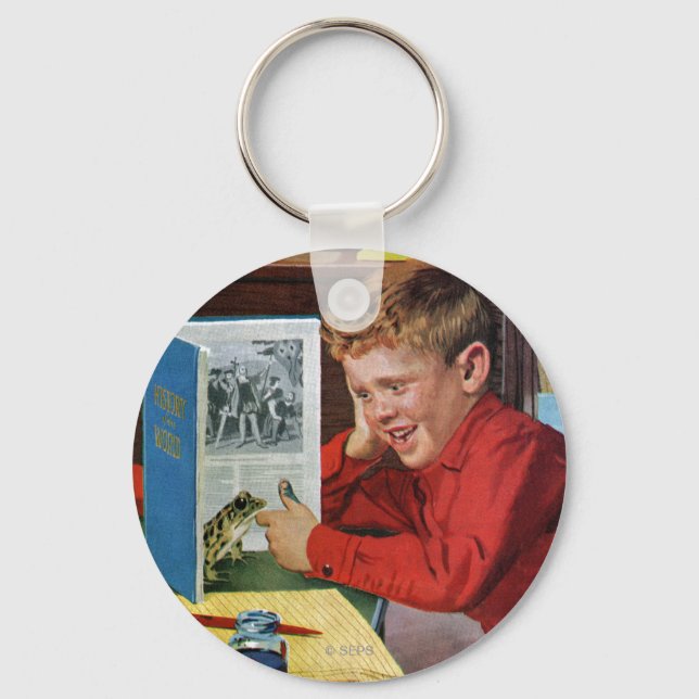 Frog in the Library Keychain (Front)