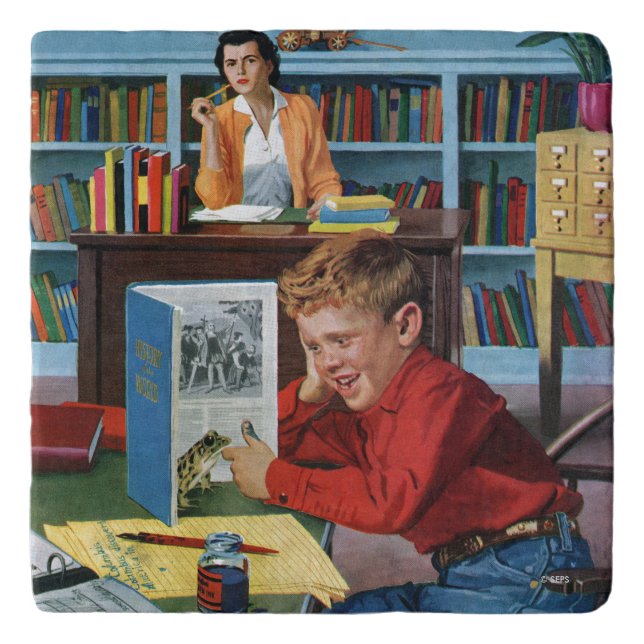 Frog in the Library Trivet (Front)