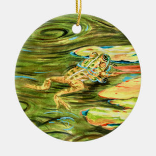 Frog in the Pond - Ceramic Ornament