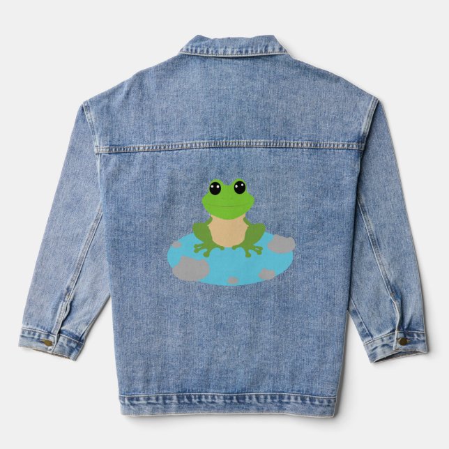 frog in the pond denim jacket (Back)