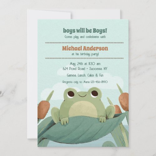 Frog In The Pond Invitation