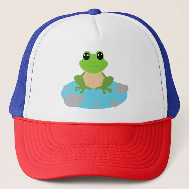frog in the pond trucker hat (Front)