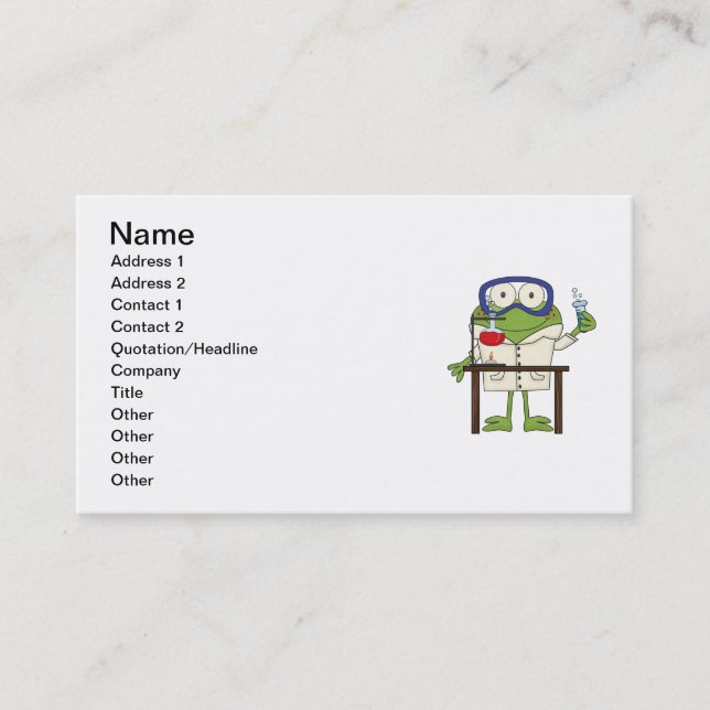 Frog in the Science Lab Business Card (Front)