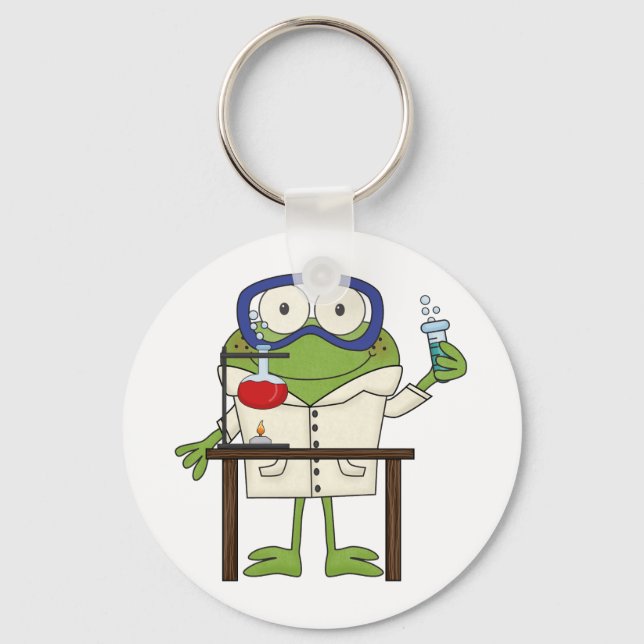 Frog in the Science Lab Keychain (Front)
