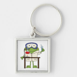 Frog in the Science Lab Keychain