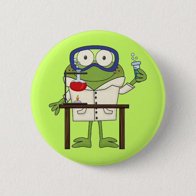 Frog in the Science Lab Pinback Button (Front)