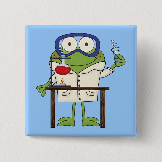 Frog in the Science Lab Pinback Button (Front)