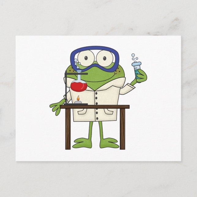 Frog in the Science Lab Postcard (Front)
