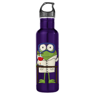 Frog in the Science Lab Stainless Steel Water Bottle