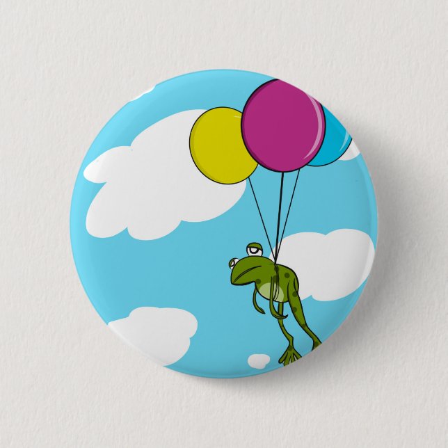 Frog in the Sky Pinback Button (Front)