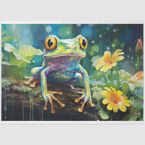 Frog in Watercolor 4 Decoupage Paper
